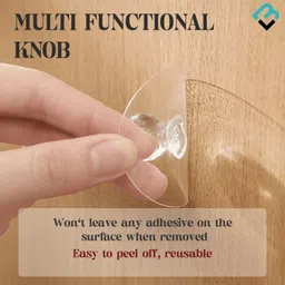 brand villa Heavy Duty Self-Adhesive Crystal Adhesive Wall Hooks –Clear Diamond Knob Design Hook 30 image 2