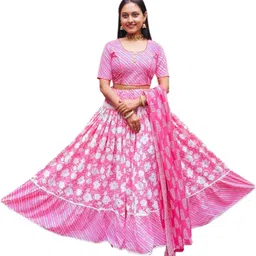 sujas Floral Print Semi Stitched Lehenga Choli image 1