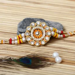 ecraftindia Designer D653P1C1 Assorted, Zardosi Chawal Roli Pack, Rakhi, Greeting CardSet-picture-16