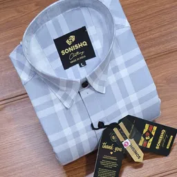 sonishq Men Regular Fit Checkered Cut Away Collar Casual Shirt-picture-11