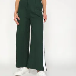 Women Colorblock Green Track Pants-image-82