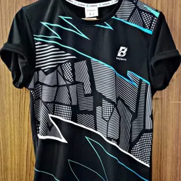 bodysports.co Men Sporty Round Neck Polyester Black T-Shirt-picture-12