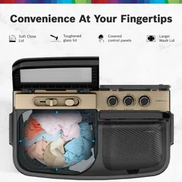 bosch 8.5 kg 5 Star with Vario Pulsator +,Scrub Zone & 1360 High RPM Spin Motor Semi Automatic Top Load Black image 4