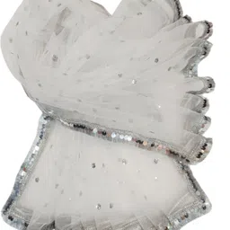 navti creations Net Embroidered White Women Dupatta image 3