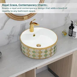 plantex Ceramic Basin for Bathroom/Table Top Basin/Washbasin for Bathroom - (NC-137) Counter Top image 5