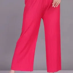 irha Pack of 2 Women Regular Fit Black, Pink Viscose Rayon Trousers image 2