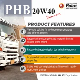 pl super palco PHB 20W40 Bouncer Engine Oil 1 Litre API SC/CC Engine Oil for Diesel Petrol Trucks Power Generating Sets Reduced Oil Consumption and Extended Engine Life Multi-Grade Engine Oil image 5