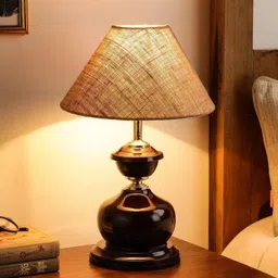 foziq Brown Natural Fiber Table Lamp image 1