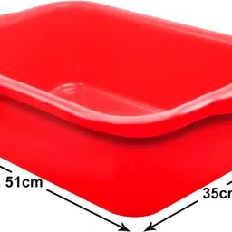 heart home Multiuses Rectangular Plastic Extra Large Tray, Organizer (Red) Tray image 5