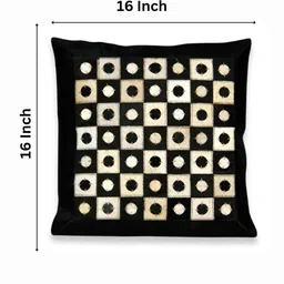 dazzhome Black and White Hairon Leather 16 x 16 Inches Cushion Covers image 3