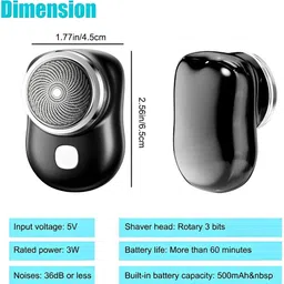 DCP ENTERPRISE Portable Electric Shaver Usb Professional Rechargeable Waterproof Mini Razor Shaver For Men image 2