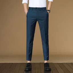 axolotl Men Regular Fit Blue Polycotton Trousers-picture-24