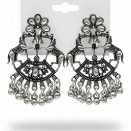nimmis collection OXIDISED EARRINGS ,WOMEN TRENDING GERMAN SILVER Silver Earring Set-picture-42
