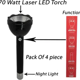 electro shopee 70 W Laser Led Emergency Torch Light 1000 Meter Long Range High Watt Bright Light With 4in1 Function Bright Light, Weak Light, Night Light, Blinker & Fast Rechargeable Torch 12 hrs Torch Emergency Light image 2