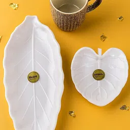 radhagiftshop Pack of 7 Ceramic Ceramic cup set with 2 small and 1 leaf design Trey image 3