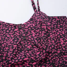 aayu Women Maxi Black, Pink Full Length Dress image 5
