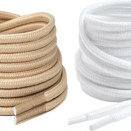 house of common shoe laces Beige White round 120cm for boot sport hiking shoes Shoe Lace-image-81