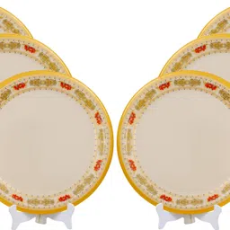 ariya Melamine Dinner Plate 11 Inch Round Plates with Border & Red Floral Print Dinner Plate-picture-27