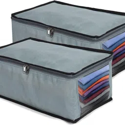 Love Store Present Set of 2 Shirt Cover Foldable Shirt Storage Bag With Visible Window Cotton Laundry Bag-picture-13