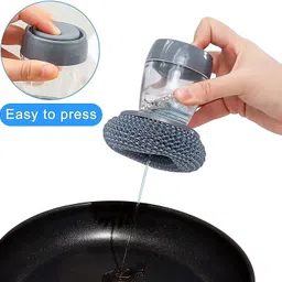 jyotcreation Soap Dispensing Palm Scrub Brush For Dishes Pots Pans Sink Cleaning Scrub Pad image 3