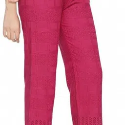 tnq Women Regular Fit Pink Wool Trousers image 3