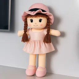 bestlook Cute Soft Doll with Hat & Braided Hair | Plush Toy for Kids - 25 cm image 1