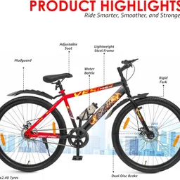 vesco Ghost Rider 27.5T Cycle for Men | Dual Disc Brake Cycle, Ideal for 15+Years 27.5 T (inch) Hybrid Cycle/City Bike image 5