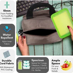 lorem Daily Use Cream Office/School Insulated Men & Women Tiffin/Lunch Bag-OB-TB18 Waterproof Lunch Bag image 3