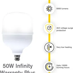 leo 50 W Basic, Glare Reduction Round B22 LED Bulb image 4