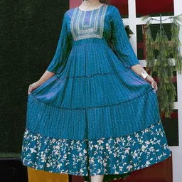 ctmtex Embroidered Viscose Rayon Stitched Anarkali Gown image 4