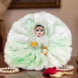 krishna shop zone Size 6, Winter Special Laddu Gopal Ji Chamki Frock, Thakur ji Woolen Poshak Dress image 2