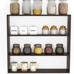 apggroup kitchen storage rack wooden,kitchen storage rack MDF (Medium Density Fiber) Wall Shelf image 2