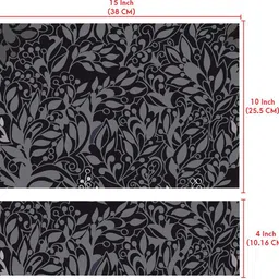 Techfit HD Printed Easy to Install Full Panel Laptop Skin/Sticker/Stretchable Vinyl/Cover for all Size Laptops upto 15.6 inch No Residue, Bubble Free - Grey Leaves On Black Self Adhesive Vinyl Laptop Skin Compatible for 15.6 inch image 3