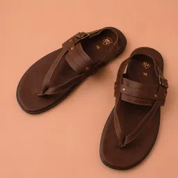 manyavar Deep Mahogany Brown Ethnic Sandals|Men's Ethnic Jutti | Sandals for Men Party Wear For Men-picture-25