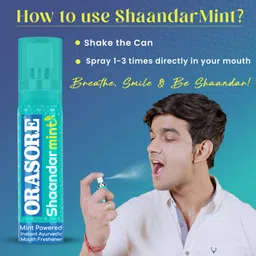orasore Shaandar Mint Instant Mouth Freshener |Zero Calories & Anti Bacterial Protection Spray image 5
