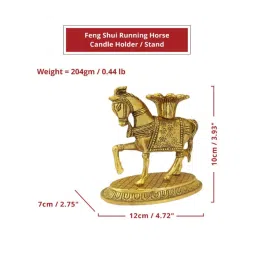 fashion bizz Fengshui Horse 10cm Metal Candle Holder Stand image 2