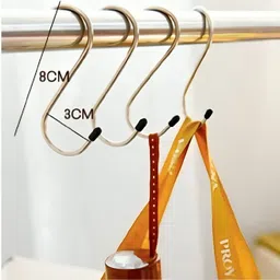 permafrost Heavy Duty S Shape Stainless Steel Hooks for Clothes,Pots,Wardrobe,Work Shop Curtain Hook image 3