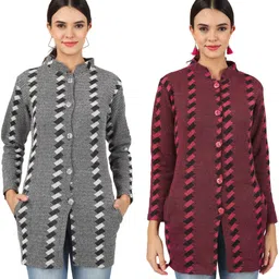 divyam collection WOOL BLEND Checkered Coat For Women-picture-10