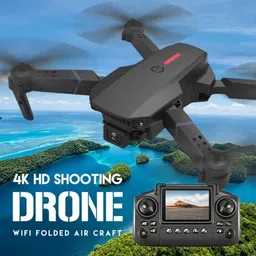 vk mart Flip E88 Aerial Drone with Screen Remote Controller 4K 1080P HD Dual 360° flips Drone image 4
