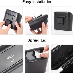 mrjv Car Trash Can With Lid Plastic Dustbin image 5