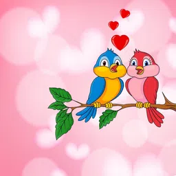 god & god's 42 cm Modern Art Love Birds 354 Self Adhesive Sticker image 2