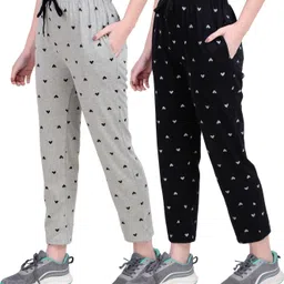 pstenterprises Pack of 2 Women Printed Multicolor Track Pants-picture-16