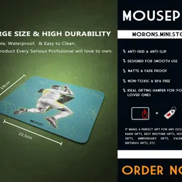 Morons Ronaldo Printed Mouse Pad Collection - D7 Non Slip Base Mousepad image 2