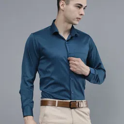 zodara Men Regular Fit Solid Spread Collar Formal Shirt image 3