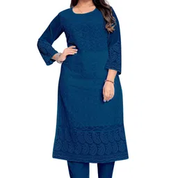 kayraah Women Self Design Georgette Straight Kurta-picture-24