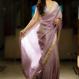 Anouk Embellished Tissue Saree image 2