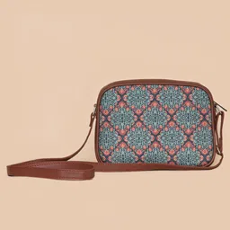 ZOUK Women Teal Textured Structured Sling Bag-picture-39