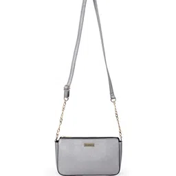 DressBerry Grey Textured Structured Sling Bag-picture-43