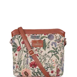 THE CLOWNFISH Floral Printed Structured Sling Bag-picture-26