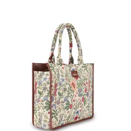 THE CLOWNFISH Floral Printed Structured Handheld Bag With 14 inch For Laptop-picture-34